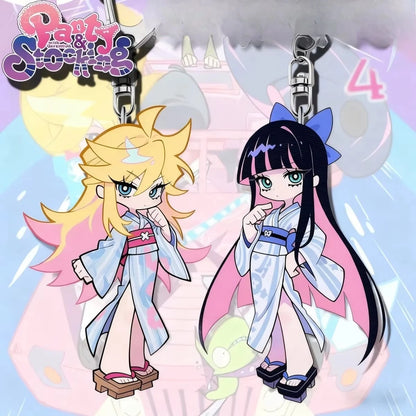 Panty & Stocking Anime Keychain - Kawaii Acrylic Figure Pendant Gift