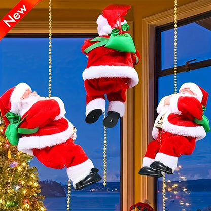 Christmas Climbing Beads Rope with Santa Claus Doll – Holiday Ornament for Party, Event & Gift Decorations