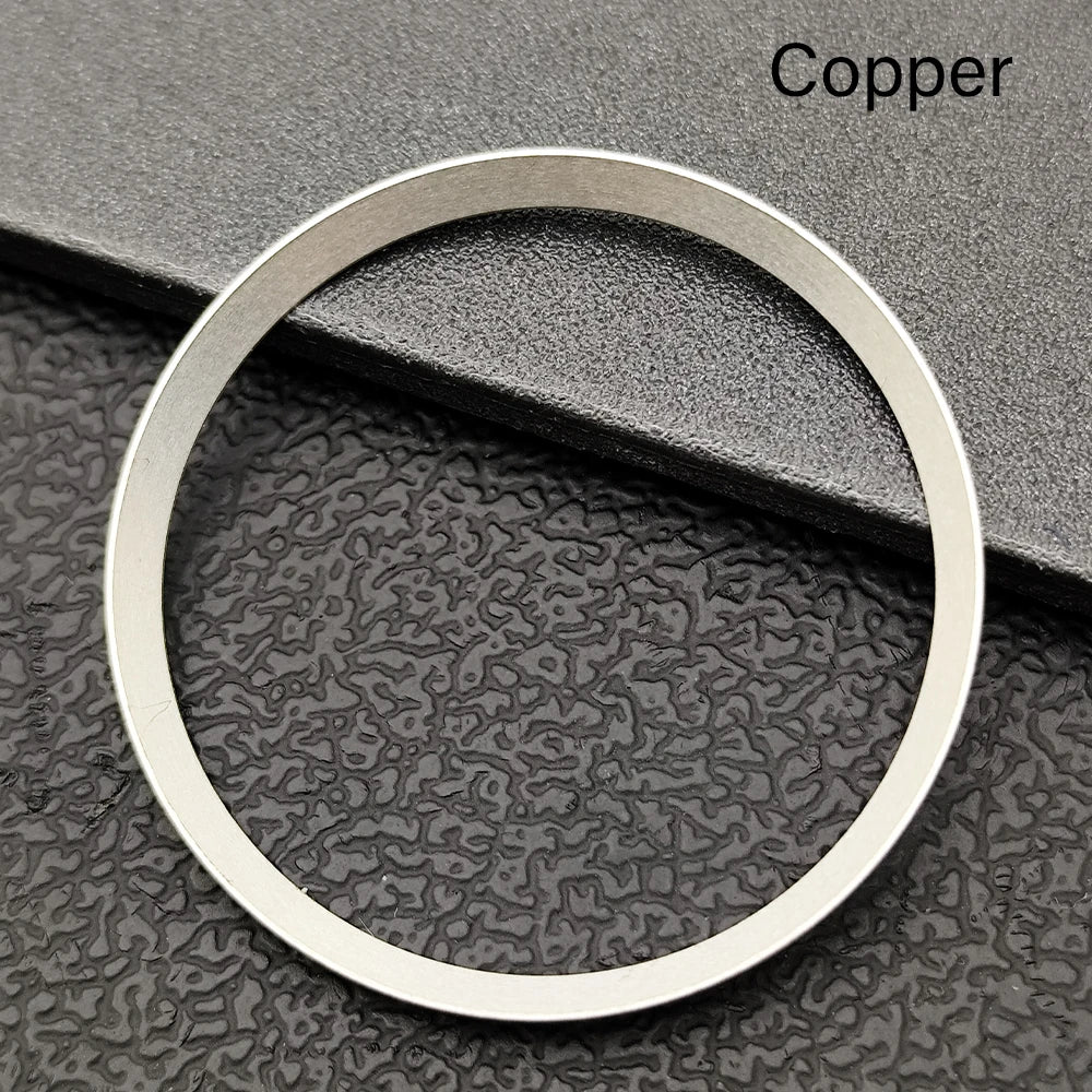 Silver Mod Copper Chapter Ring for NH35 Watch Case - Polished Inner Ring Replacement, 30.3 × 27.3mm Watch Accessory