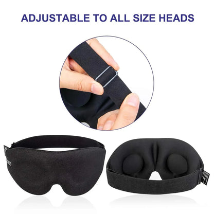 3D Contoured Eye Mask for Sleeping – Cup Blindfold, Concave Molded Night Sleep Mask, Light Blocking for Women & Men