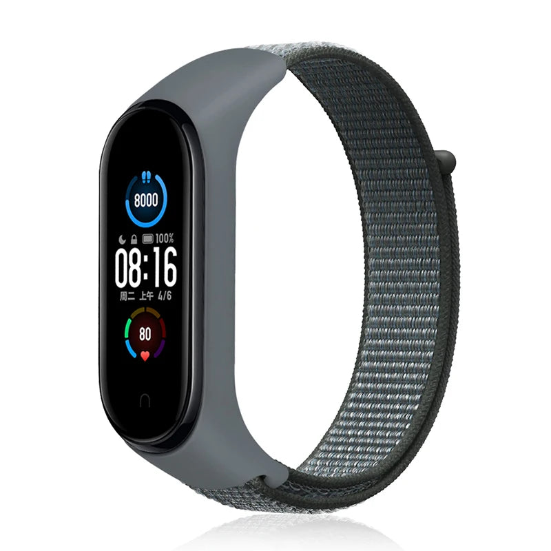 Nylon Loop Strap for Xiaomi Mi Band - Adjustable Sport Wristband Bracelet for Mi Band 3 4 5 6 7 8