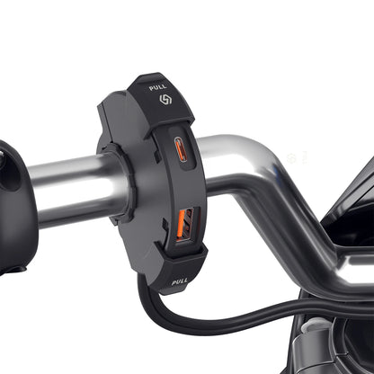 48W Quick Charge PD & QC3.0 Motorcycle USB Charger – Waterproof Handlebar Mount, 12V-24V Power Adapter