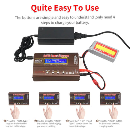 iMAX B6 V3 80W 6A Battery Charger – LiHv, Lipo, NiMh, Li-ion, Ni-Cd Digital RC Charger with 12V 5A Adapter