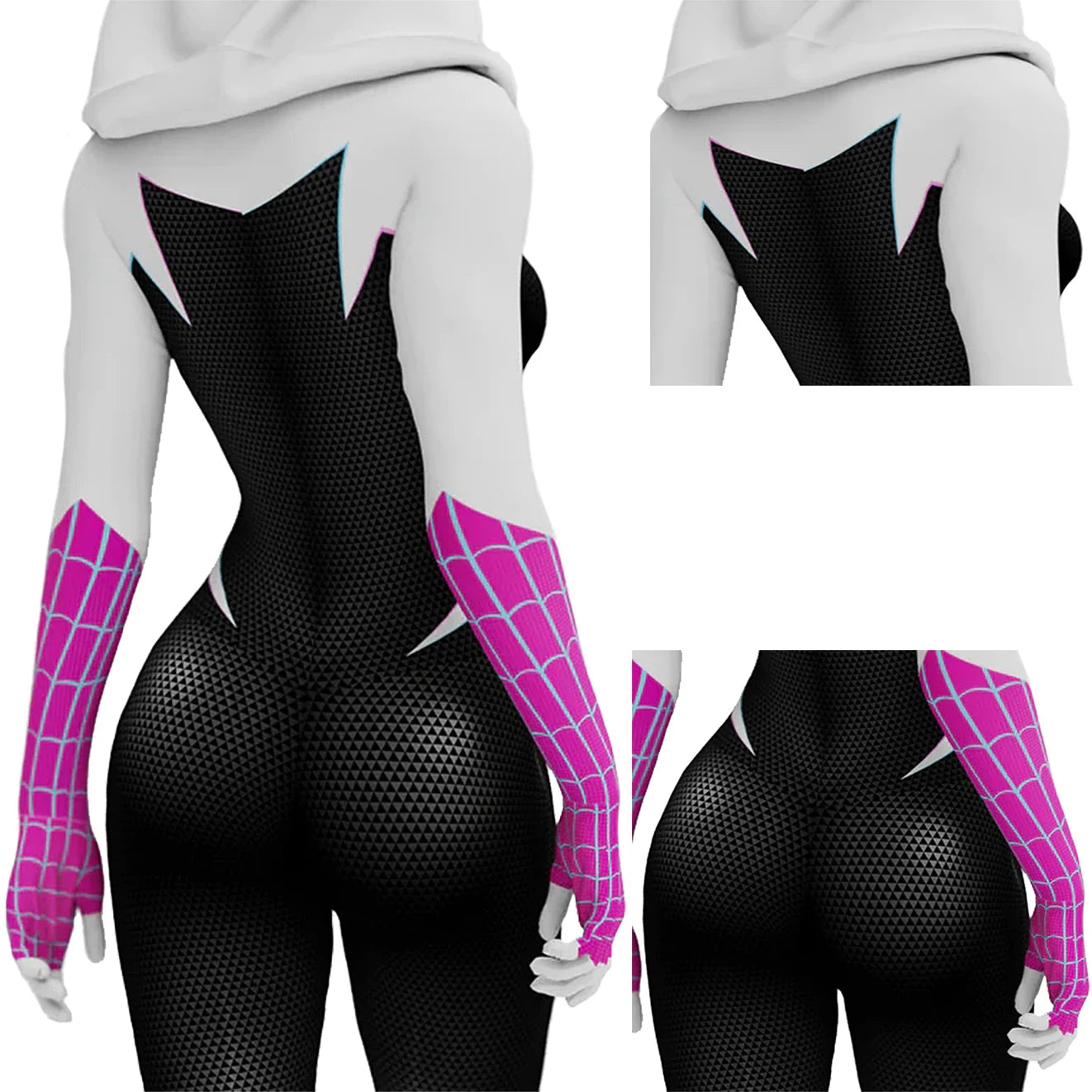 Spider-Man: Across the Spider-Verse Gwen Stacy Cosplay – Superhero Spandex Zentai Bodysuit for Halloween & Costume Parties