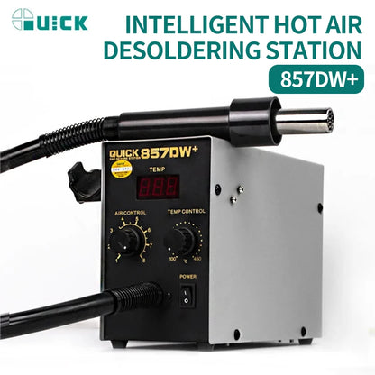 QUICK 857DW+ Dual Hot Air Desoldering Station – Intelligent SMD PCB & BGA Repair Tool for Welding and Desoldering
