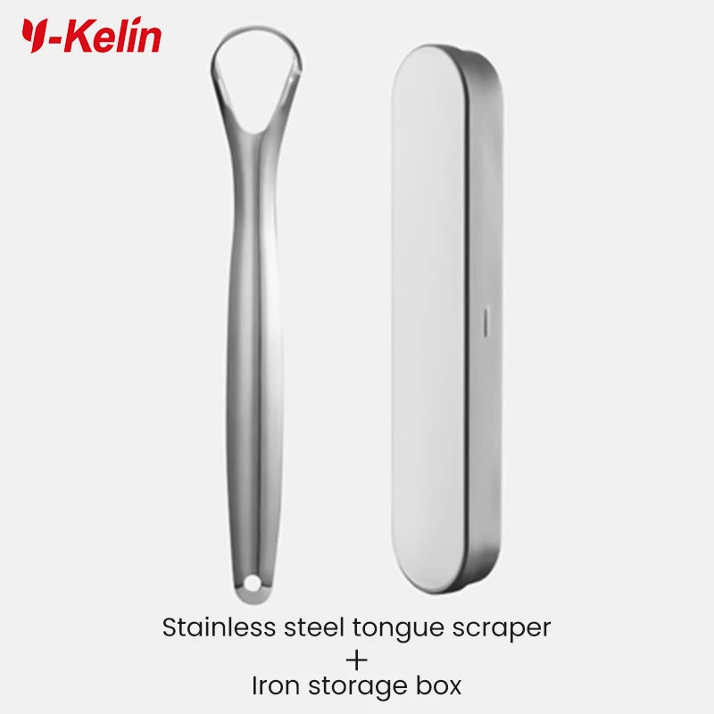 Y-Kelin Stainless Steel Tongue Scraper – Oral Cleaner Brush for Fresh Breath and Hygiene Care
