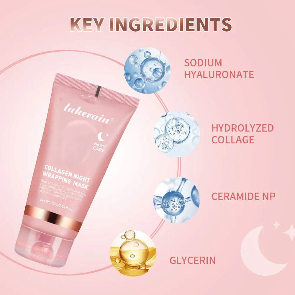 Night Collagen Wrapping Mask – Moisturizing, Brightening & Rejuvenating Korean Face Mask for Glowy Skin & Elasticity