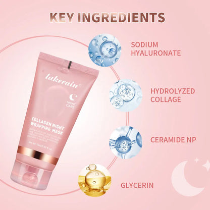 Night Collagen Wrapping Mask – Moisturizing, Brightening & Rejuvenating Korean Face Mask for Glowy Skin & Elasticity