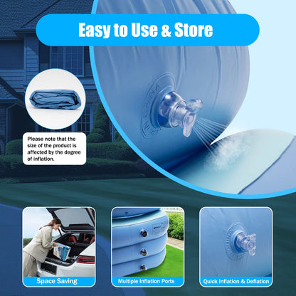 Foldable Inflatable Bathtub for Adults: Travel Blue/Pink Spa Tub, 1.6m - Large Portable PVC Tub for Home & Swimming Pool Use