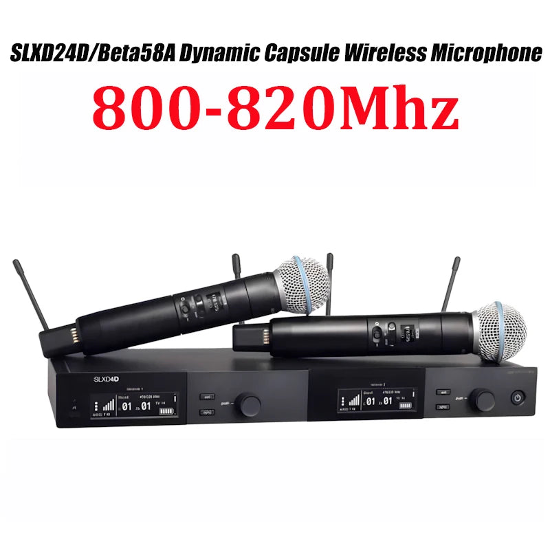 SLXD Wireless Microphone System – 500/600/800MHz 4-Pin Headset with KSM8/Beta58, Professional Audio for Stage & Karaoke