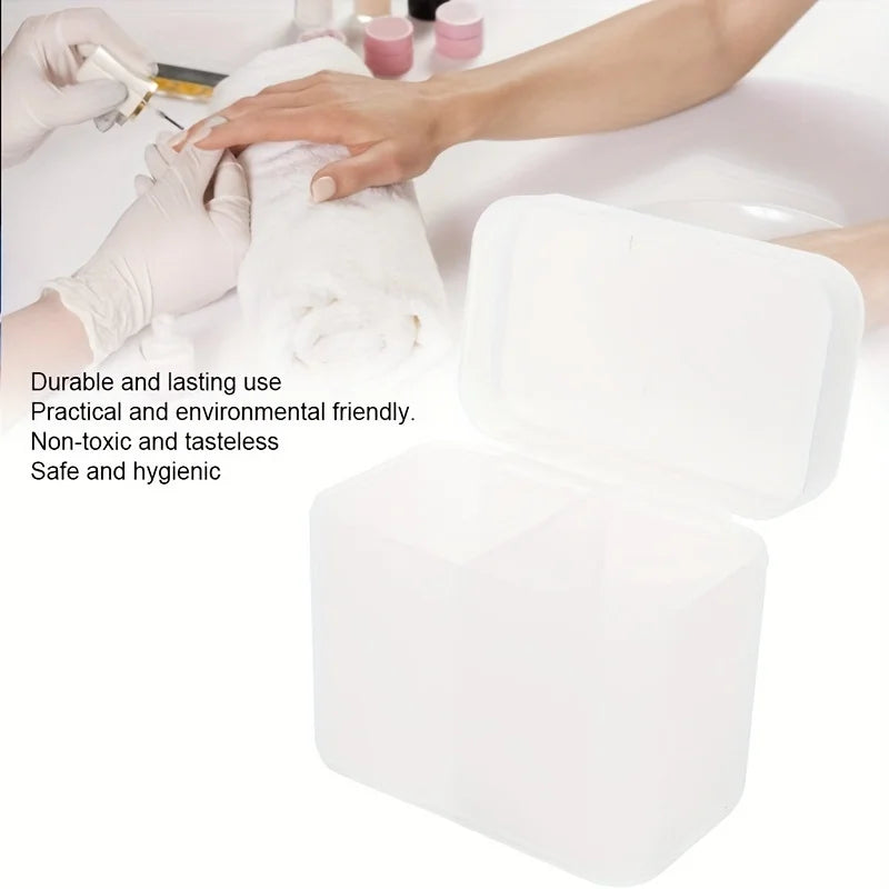 2-Grid Nail Storage Box — Cosmetic Organizer for Nail Polish Remover Pads & Cotton Film
