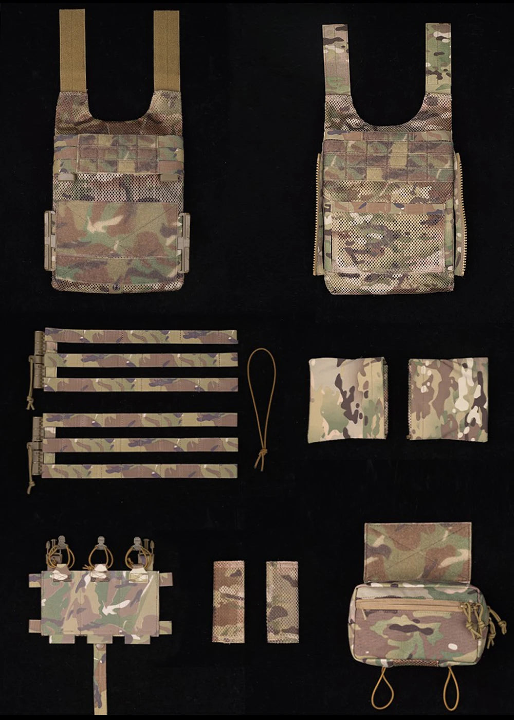 Tactical Vest LV119 Plate Carrier Set – Lightweight OTB Maritime Airsoft Hunting Vest with Underbelly Bag & Triple Mag Pouch