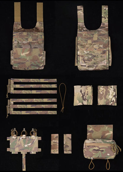 Tactical Vest LV119 Plate Carrier Set – Lightweight OTB Maritime Airsoft Hunting Vest with Underbelly Bag & Triple Mag Pouch