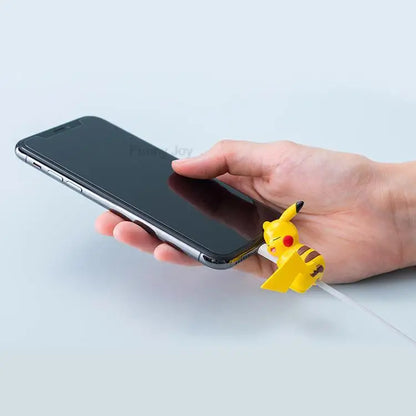 Anime Pokémon USB Cable Bite Case – Pikachu & Eevee Figure Toy Cosplay Prop Gift