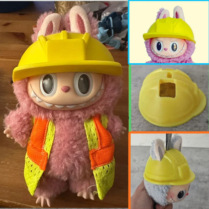 Labubu Doll Clothing – 15-17CM V1-V3 BJD Hard Hat & Work Outfit Accessories, Fashion Replacement Suit