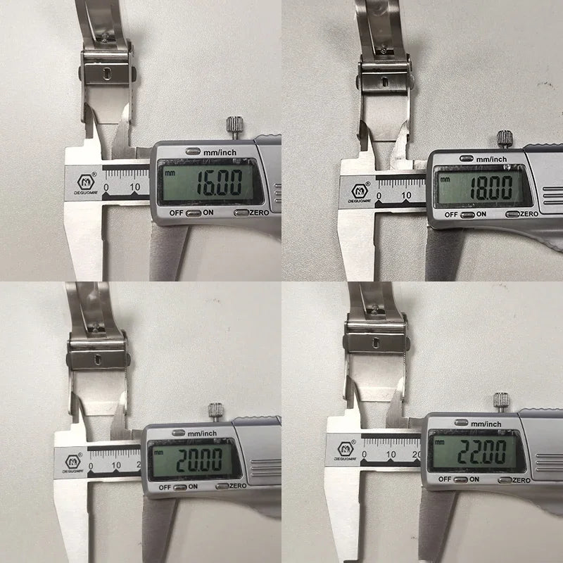 Watchdives Stainless Steel Watch Clasp – 16mm/18mm/20mm/22mm Folding Safety Milled Deployant Replacement Buckle