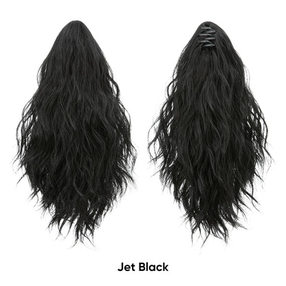13-Inch Premium Synthetic Curly Claw Clip Ponytail – Blonde Brown Short Hairpiece, Fake Hair Extensions P064