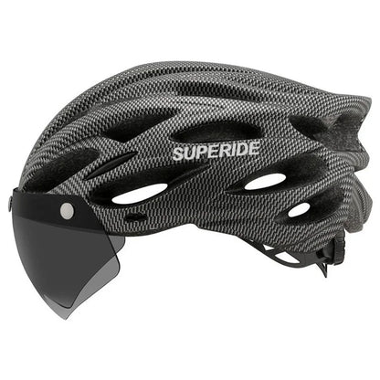 SUPERIDE Ultralight Cycling Helmet - In-Mold Road & MTB Bike Helmet with Magnetic Goggles & Sun Visor for Men & Women