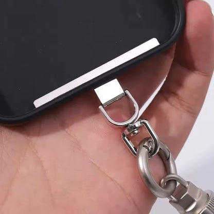 Upgraded 360° Rotatable Metal Phone Tether Tab Clip – Stainless Steel Cellphone Lanyard Patch Safety Connector (1–4 Pcs)