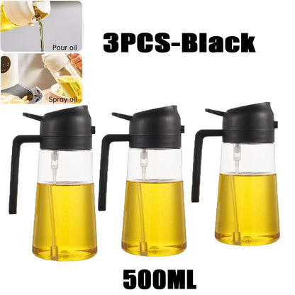 Oil Spray Bottle - 200/300/500ml Cooking Olive Oil Sprayer for BBQ Baking Vinegar & Kitchen Use