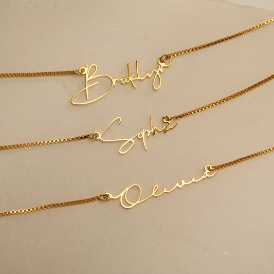 Personalized Gold Name Necklace - Custom Box Chain Handmade Jewelry Gift for Women, Mom & Birthday Keepsake