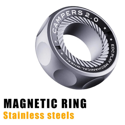 SPYSTAR Mechanic Ring Fidget Spinner – Magnetic Ratchet Gyro Metal Fingertip Stress Relief Toy for Office & EDC