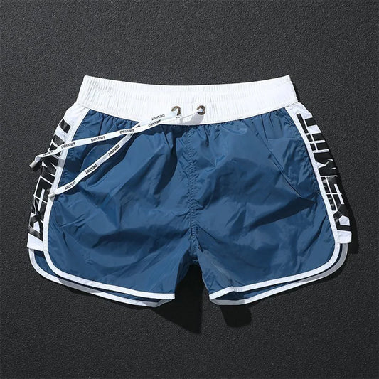 Men’s Color-Block Beach Shorts - Lightweight Swimming, Running & Gym Sports Trunks