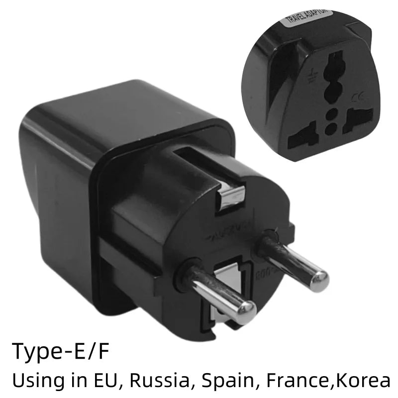 Universal Travel Plug Adapter – AU/UK/US to EU Power Socket Converter AC Outlet
