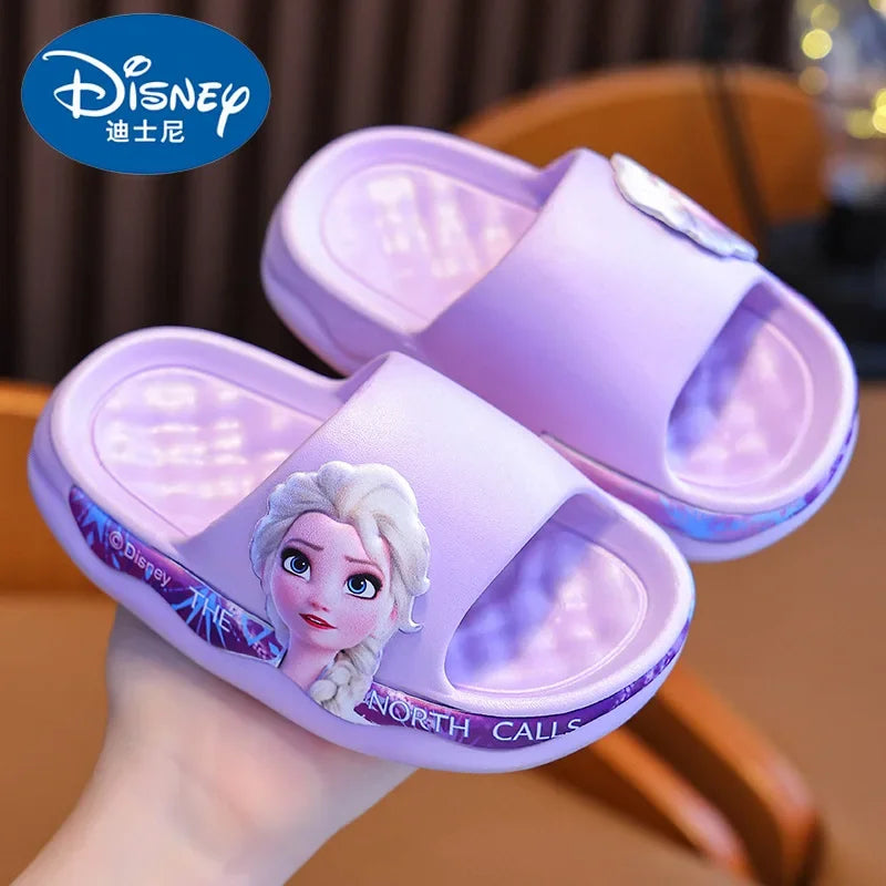 Disney Frozen Elsa Girls Slippers — Cute Cartoon Anti-Slip Soft Sole Summer Sandals