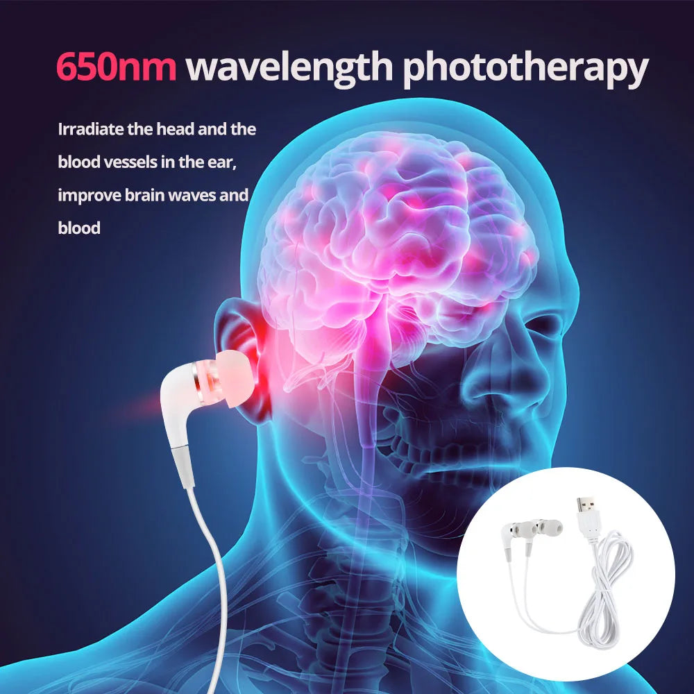 Tinnitus Ear Laser Therapy – LLLT Irradiation Earplug for Otitis Media, Deafness, Diabetes & Hypertension Treatment