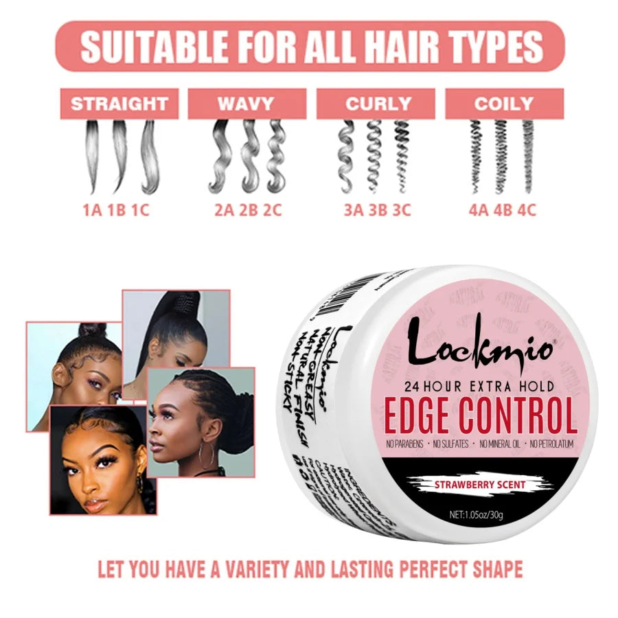 Edge Control Gel for Women & Kids – 30g Long-Lasting Anti-Frizz Hair Wax, Strong Hold Smoothing Styling Pomade for Natural Finish