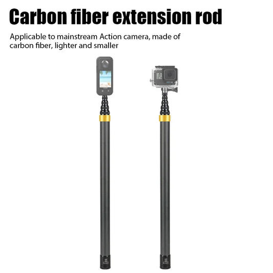 290CM Carbon Fiber Invisible Extended Selfie Stick – For Insta360 X3, GO 3, Action 4, GoPro Camera Accessories