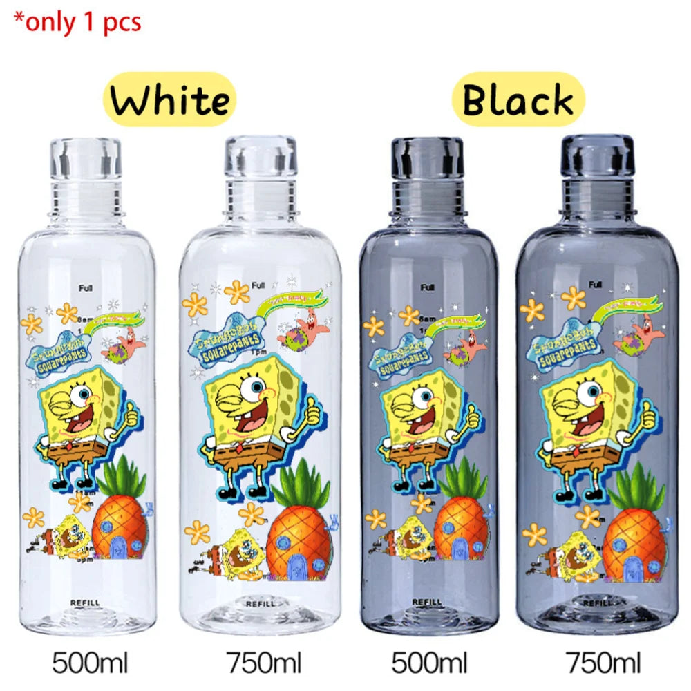 SpongeBob Graduated Water Cup - 500ml/750ml BPA-Free Plastic Bottle