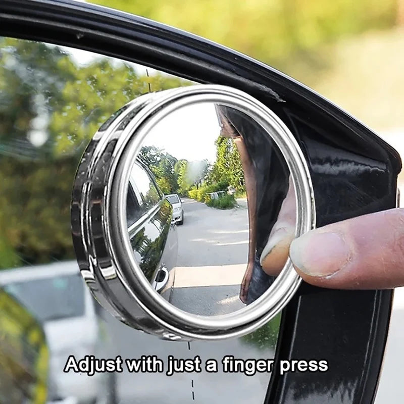2PCS 360° Adjustable Blind Spot Mirrors — Round Convex Auxiliary Rearview Mirrors, Wide-Angle Car Reverse Safety Mirrors