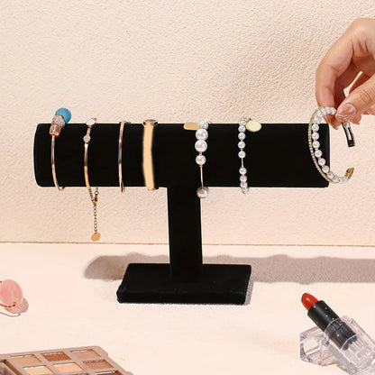 T-Shaped Jewelry Display Stand - Vertical Bracelet, Necklace & Watch Storage Organizer