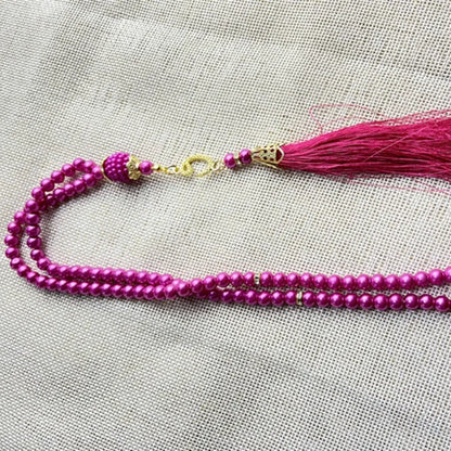 6mm 99pcs Glass Pearl Rosary Beads Bracelet – Turkish Style Islamic Muslim Prayer Tassel Jewelry for Women Gift Accessories