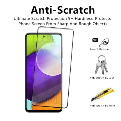 4 Pack Samsung Galaxy A52 Screen Protector – 9H Tempered Glass Full Cover with Strong Adhesive
