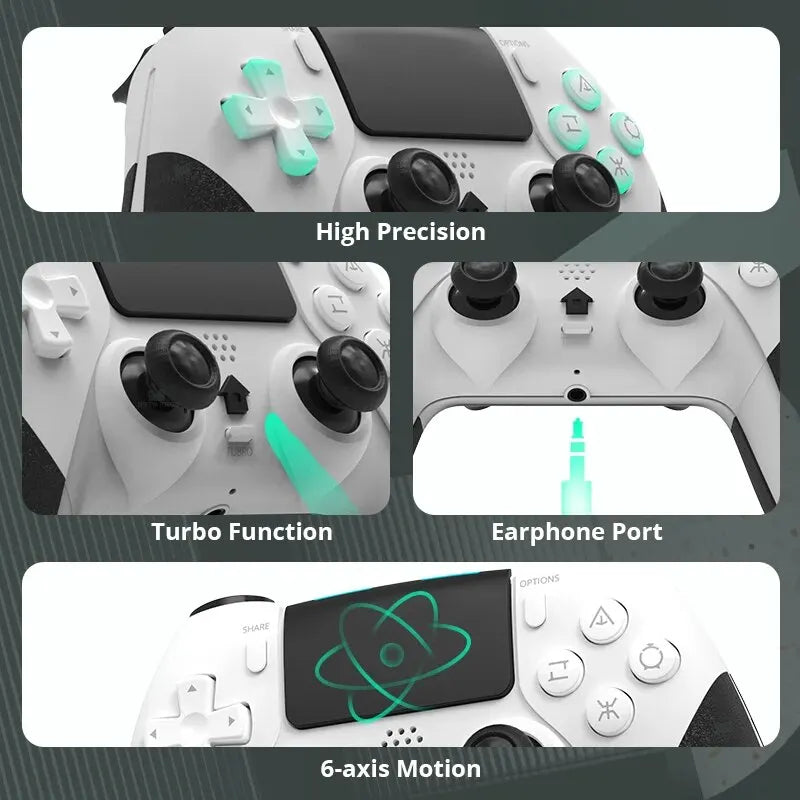 DATA FROG Bluetooth Wireless Controller - Compatible with PS4, PS4 Pro, PS4 Slim, and PC Gamepad Joystick
