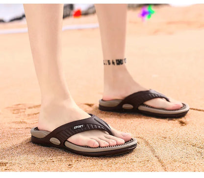 Men's Massage Flip Flops – Breathable Summer Beach Sandals, Luxury Comfort Slippers, Plus Size 46