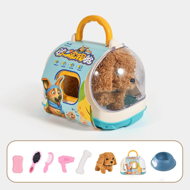 Electronic Walking Pet Dog Toy - Interactive Plush Puppy, Vibrating Automatic Moving Toy for Kids & Babies