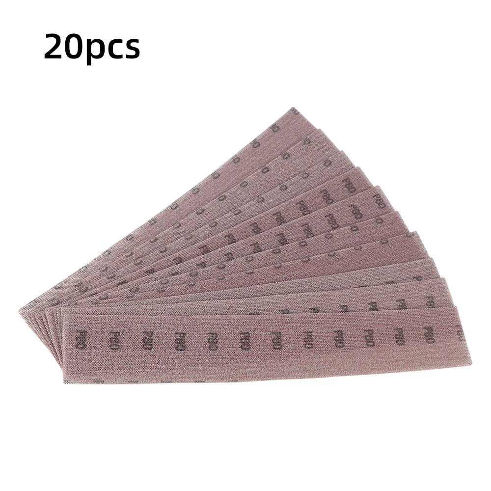HIFESON Mesh Sandpaper Set 70x420mm Hook & Loop Vacuum Sanding Discs – 400x70mm Abrasive Sanding Block Pads for Wood & Metal
