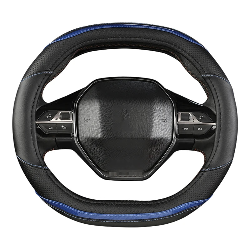 Peugeot 3008/4008/5008 Carbon Fiber & PU Leather Steering Wheel Cover — Auto Interior Accessory