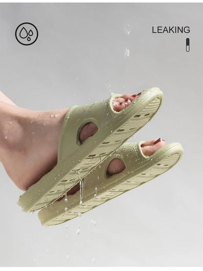 Feslishoet Unisex EVA Non-Slip Soft Bottom Shower Slippers – Quick-Drying Punching Bathroom Footwear
