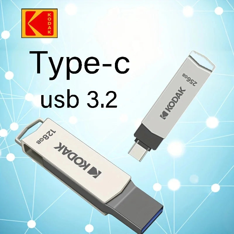 Kodak K273 High-Speed USB 3.2 Flash Drive – Type-C Dual-Use for Phone & Computer, 32GB to 256GB