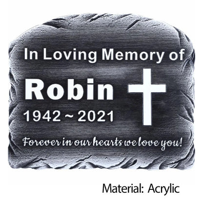 Personalized Memorial Plaque – Custom Engraved Grave Marker for Loved Ones or Pets (Dog & Cat), Remembrance Plaques