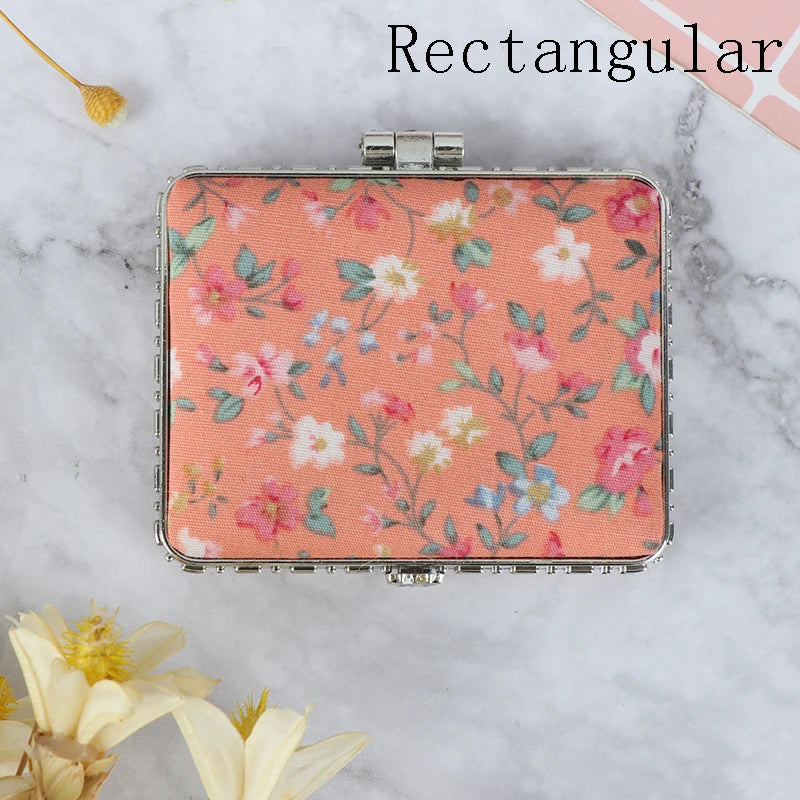 Foldable Mini Square Makeup Mirror - Double-Sided Compact Pocket Vanity Mirror