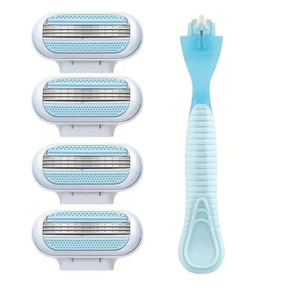 Women’s 3-Layer Safety Razor – Stainless Steel Manual Shaver for Body, Bikini, Underarm & Thigh Hair