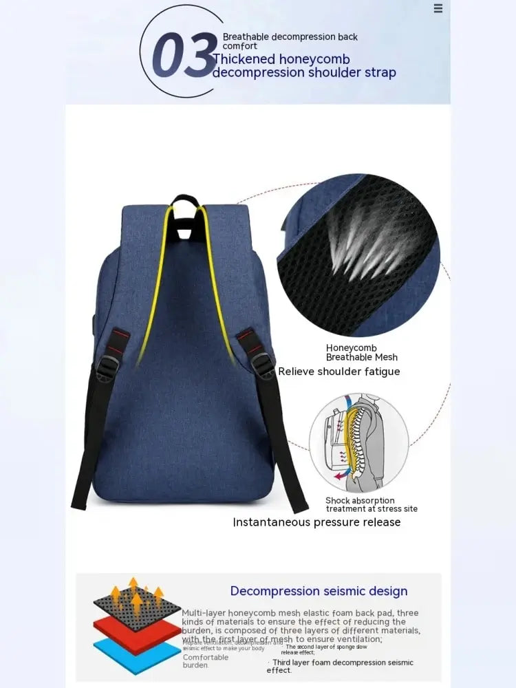 Men’s Large Capacity Backpack — Simple Fashion Travel & Student Laptop Bag