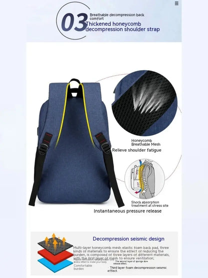 Men’s Large Capacity Backpack — Simple Fashion Travel & Student Laptop Bag