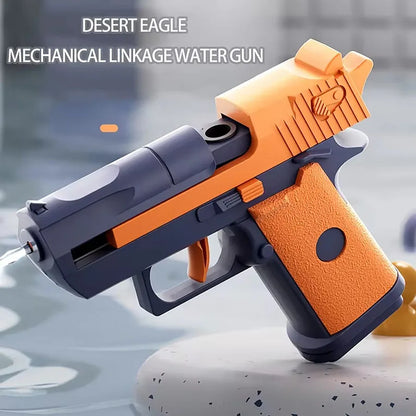 Kids Summer Mini Desert Eagle Water Gun – Mechanical Continuous Firing Small Pistol for Beach & Pool Play